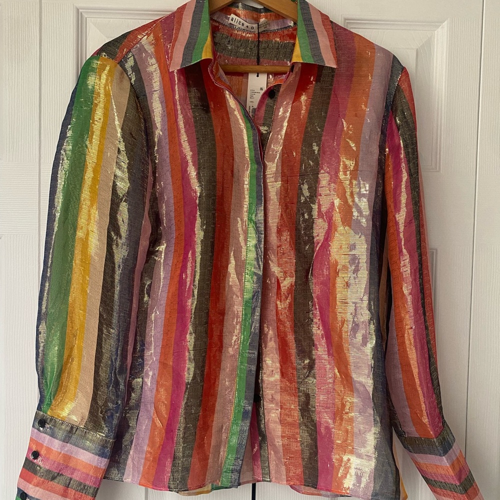 Multicolor Striped Button-Up Shirt